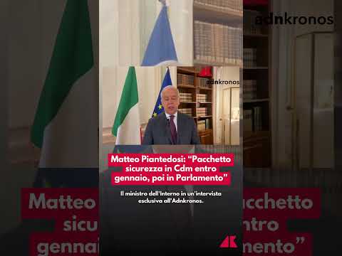 Matteo Piantedosi: “Pacchetto sicurezza in Cdm entro gennaio, poi in Parlamento”